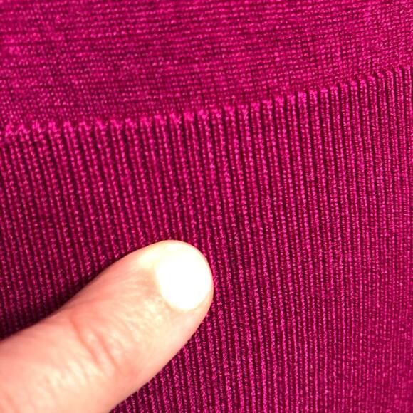 Lafayette 148 New York dark pink v neck wool sweater size Small - Picture 10 of 14